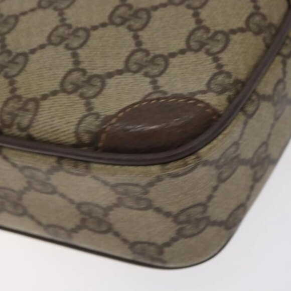 GUCCI GG Supreme Shoulder Bag PVC Beige Gold Auth - Picture 4 of 15